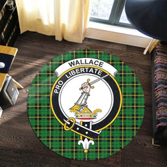 Wallace Hunting Green Tartan Crest Round Rug