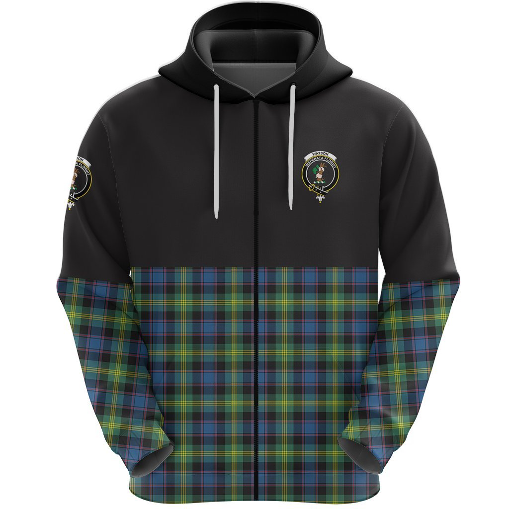 Watson Ancient Clan Half Of Tartan Zipper Hoodie