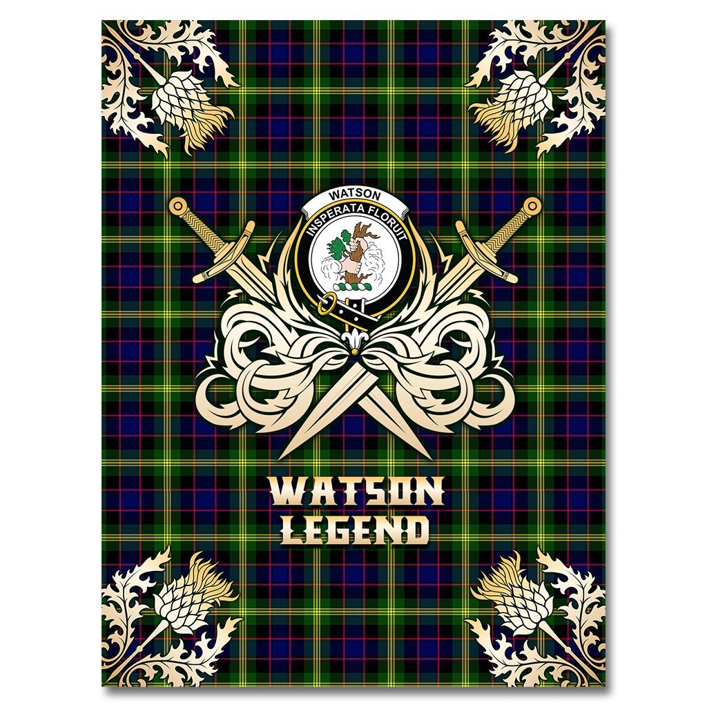 Watson Modern Tartan Gold Courage Symbol Blanket