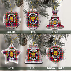 Wauchope (or Waugh) Tartan Christmas Ceramic Ornament - Snow Style