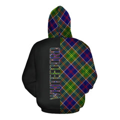 Whitefoord Modern Tartan Hoodie Half of Me - Cross Style