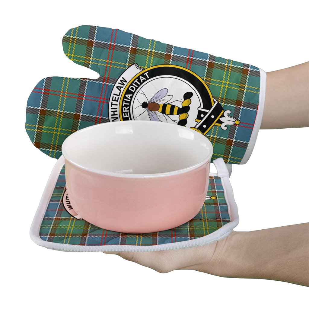 Whitelaw Tartan Crest Oven Mitt And Pot Holder (2 Oven Mitts + 1 Pot Holder)