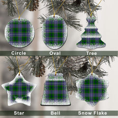 Wishart Tartan Christmas Ceramic Ornament - Snow Style