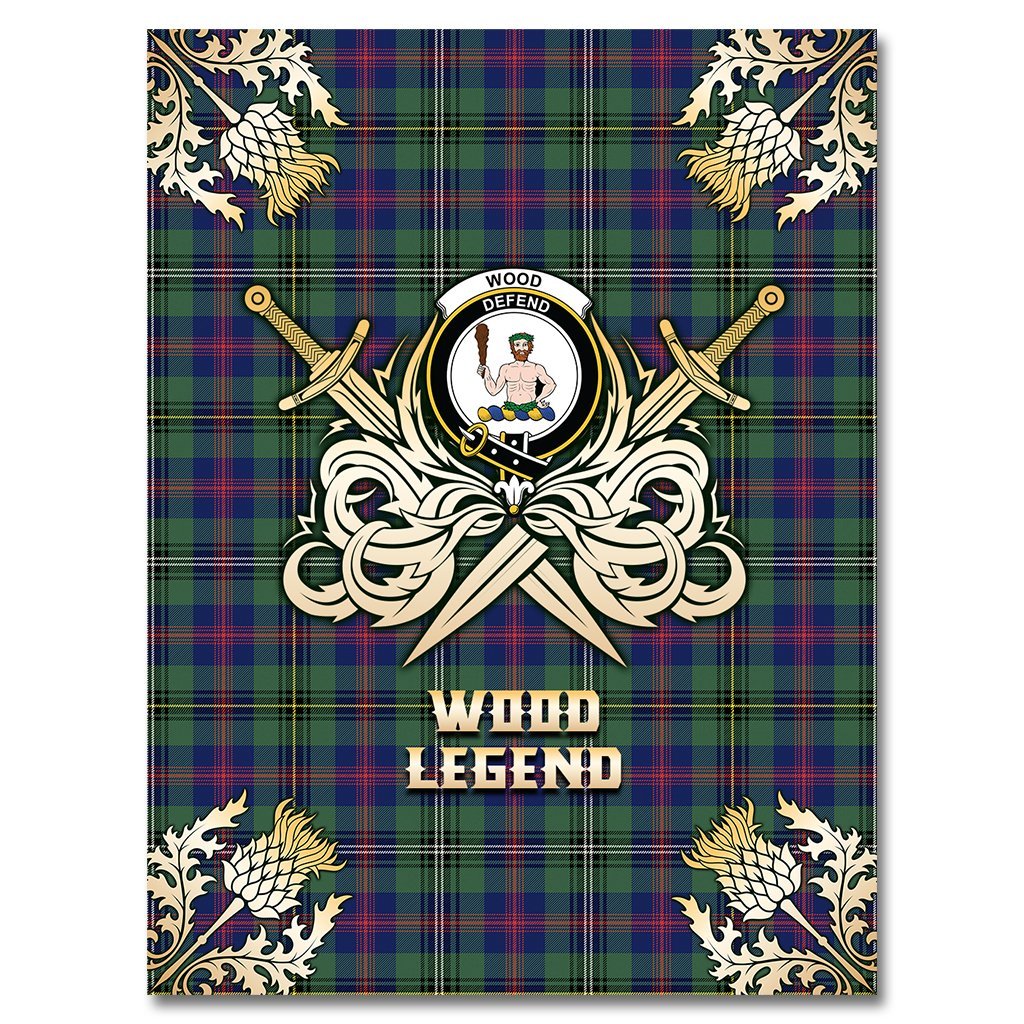 Wood Modern Tartan Gold Courage Symbol Blanket