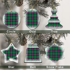Young Tartan Christmas Ceramic Ornament - Snow Style