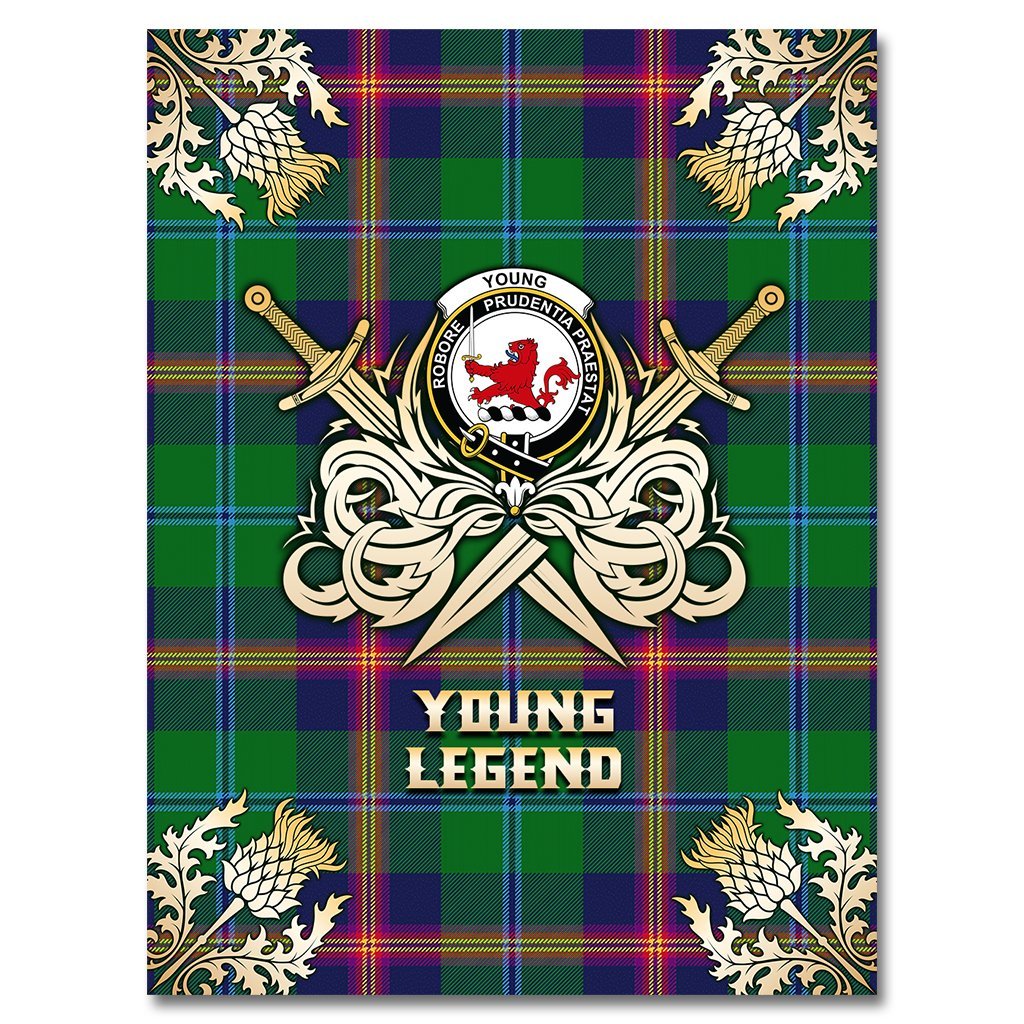 Young Modern Tartan Gold Courage Symbol Blanket