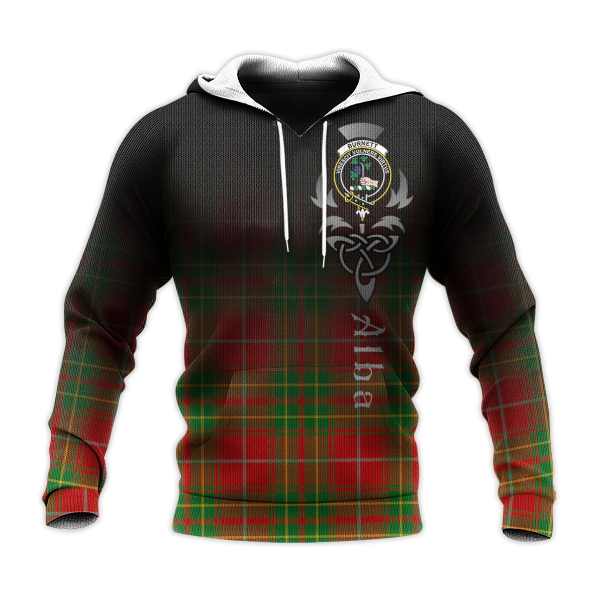 Burnett Ancient Tartan Hoodie - Alba Celtic Style