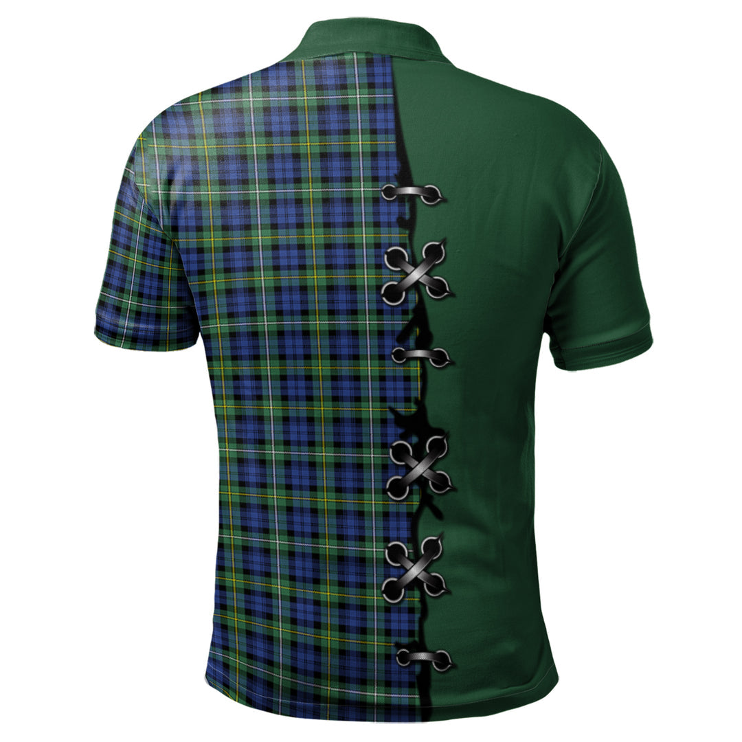 Campbell Argyll Ancient Tartan Polo Shirt - Lion Rampant And Celtic Thistle Style