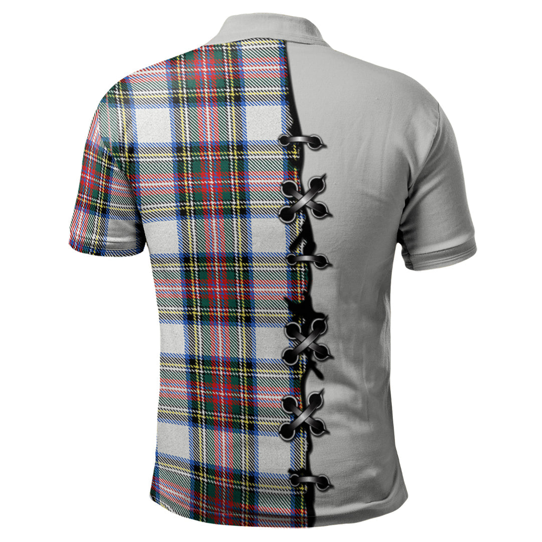 Dennistoun Tartan Polo Shirt - Lion Rampant And Celtic Thistle Style