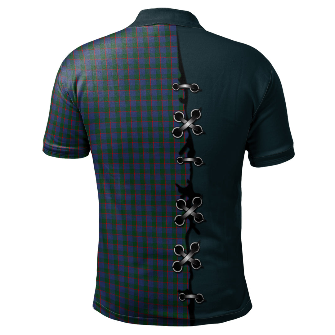 Ferguson Tartan Polo Shirt - Lion Rampant And Celtic Thistle Style
