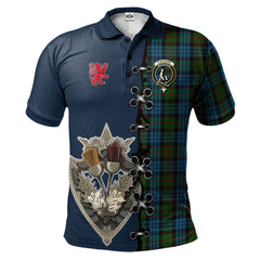 Fletcher of Dunans Tartan Polo Shirt - Lion Rampant And Celtic Thistle Style