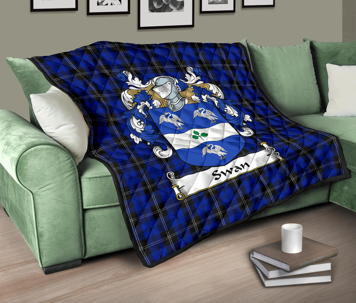 Swan Family Tartan Crest Quilt - SP