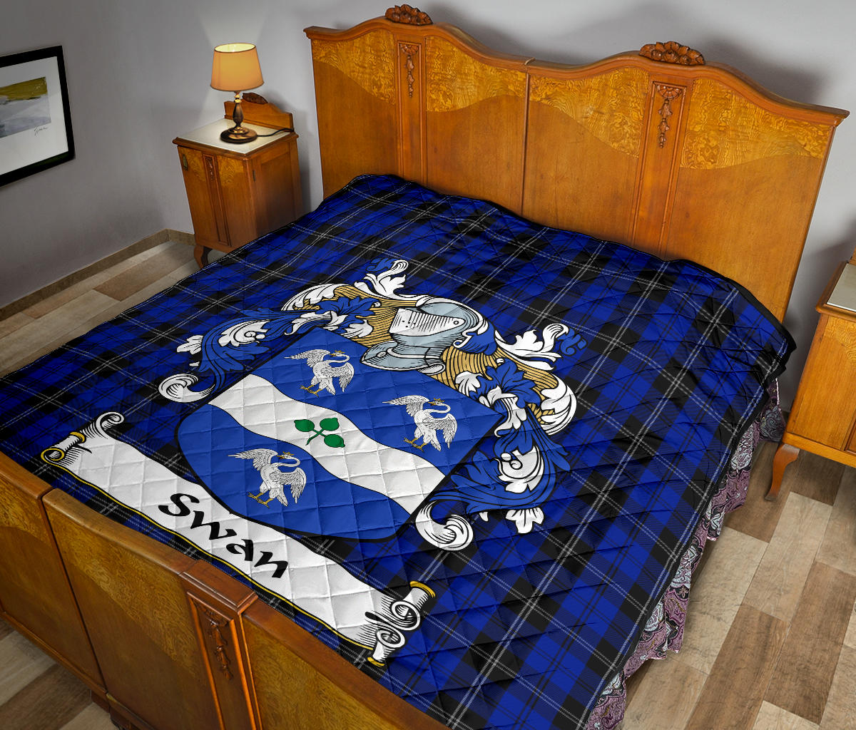 Swan Family Tartan Crest Quilt - SP