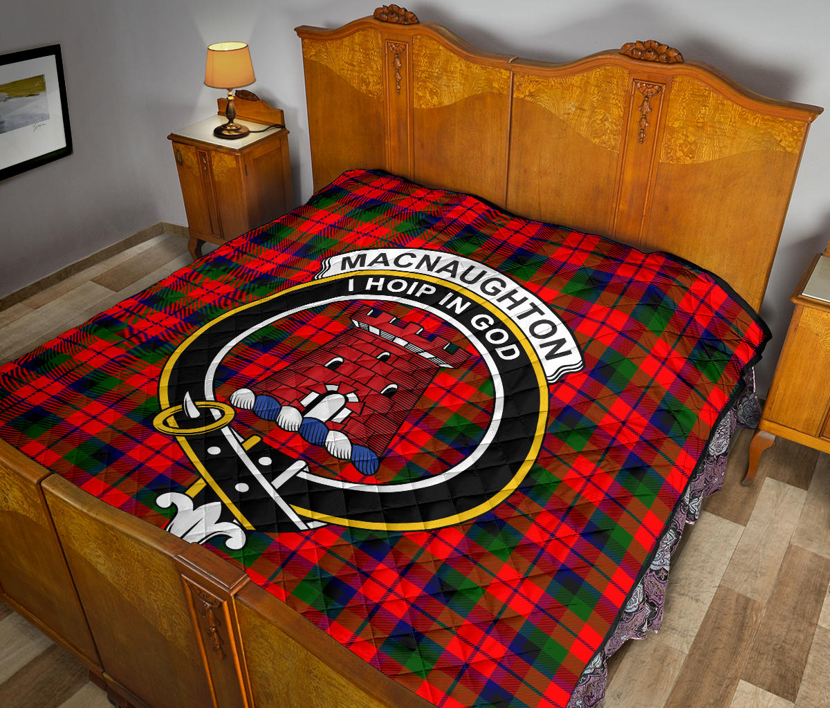 MacNaughton (MacNaughten) Tartan Crest Quilt - SP