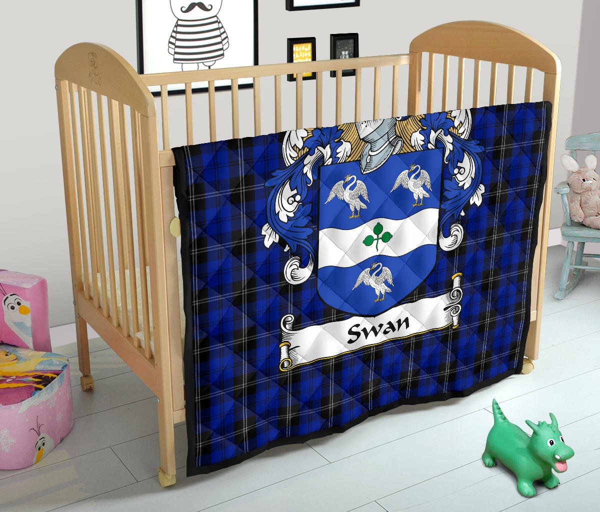 Swan Family Tartan Crest Quilt - SP