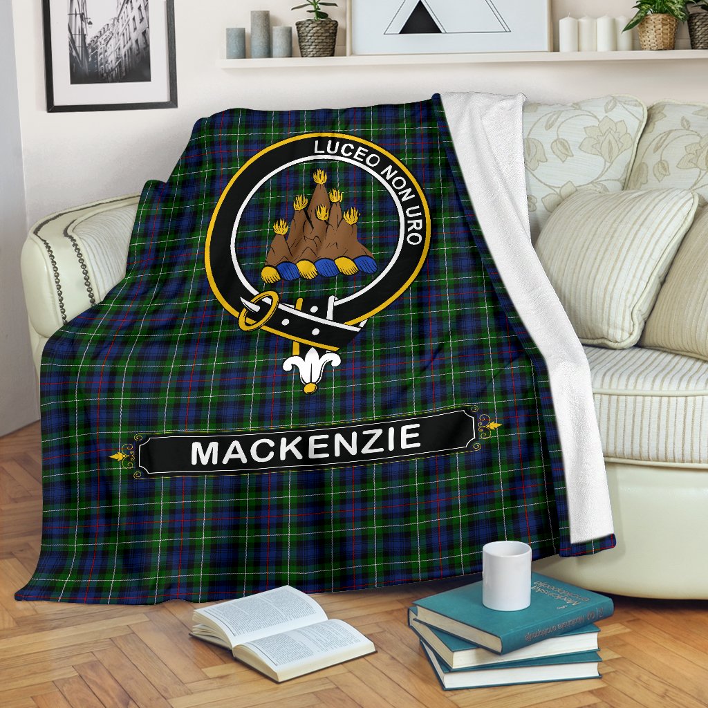 MacKenzie Family Tartan Crest Blanket