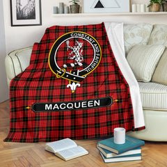 MacQueen Family Tartan Crest Blanket - 3 Sizes