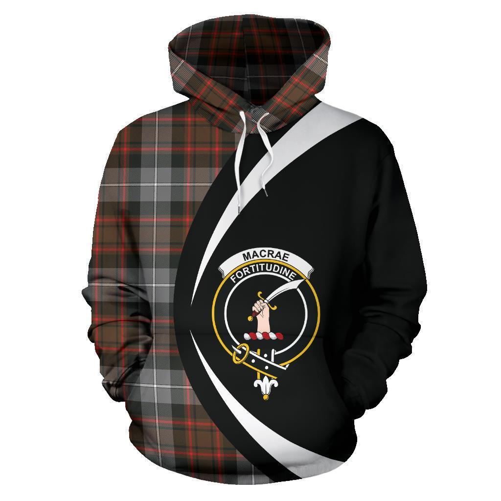 MacRae Hunting Weathered Tartan Crest Hoodie - Circle Style