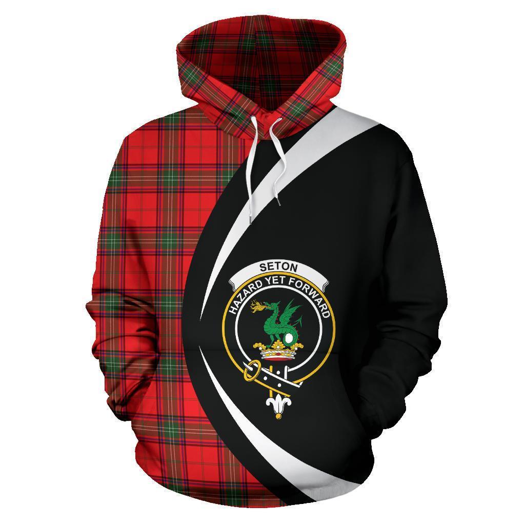 Seton Modern Tartan Crest Hoodie - Circle Style