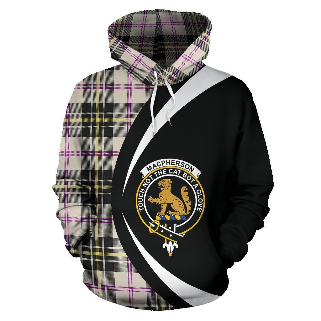 MacPherson Dress Ancient Tartan Crest Hoodie - Circle Style