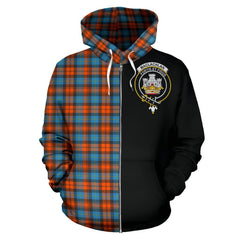 MacLachlan Ancient Tartan Crest Zipper Hoodie - Half Of Me Style