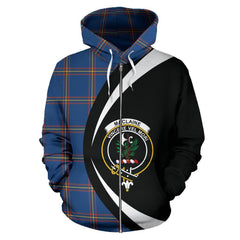 MacLaine of Loch Buie Hunting Ancient Tartan Crest Zipper Hoodie - Circle Style
