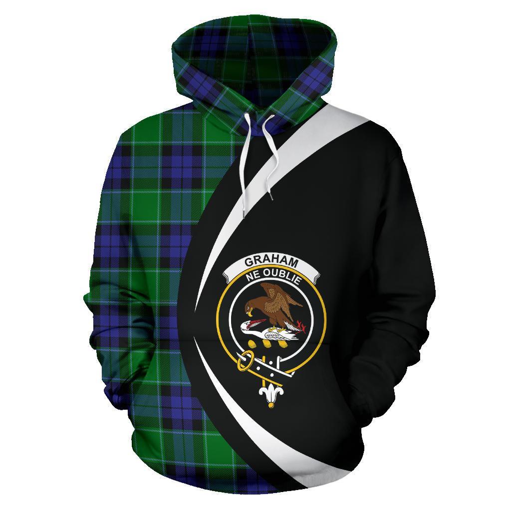 Graham of Menteith Modern Tartan Crest Hoodie - Circle Style
