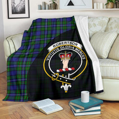 Robertson Hunting Modern Tartan Crest Blanket Wave Style