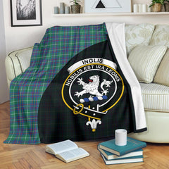 Inglis Ancient Tartan Crest Blanket Wave Style