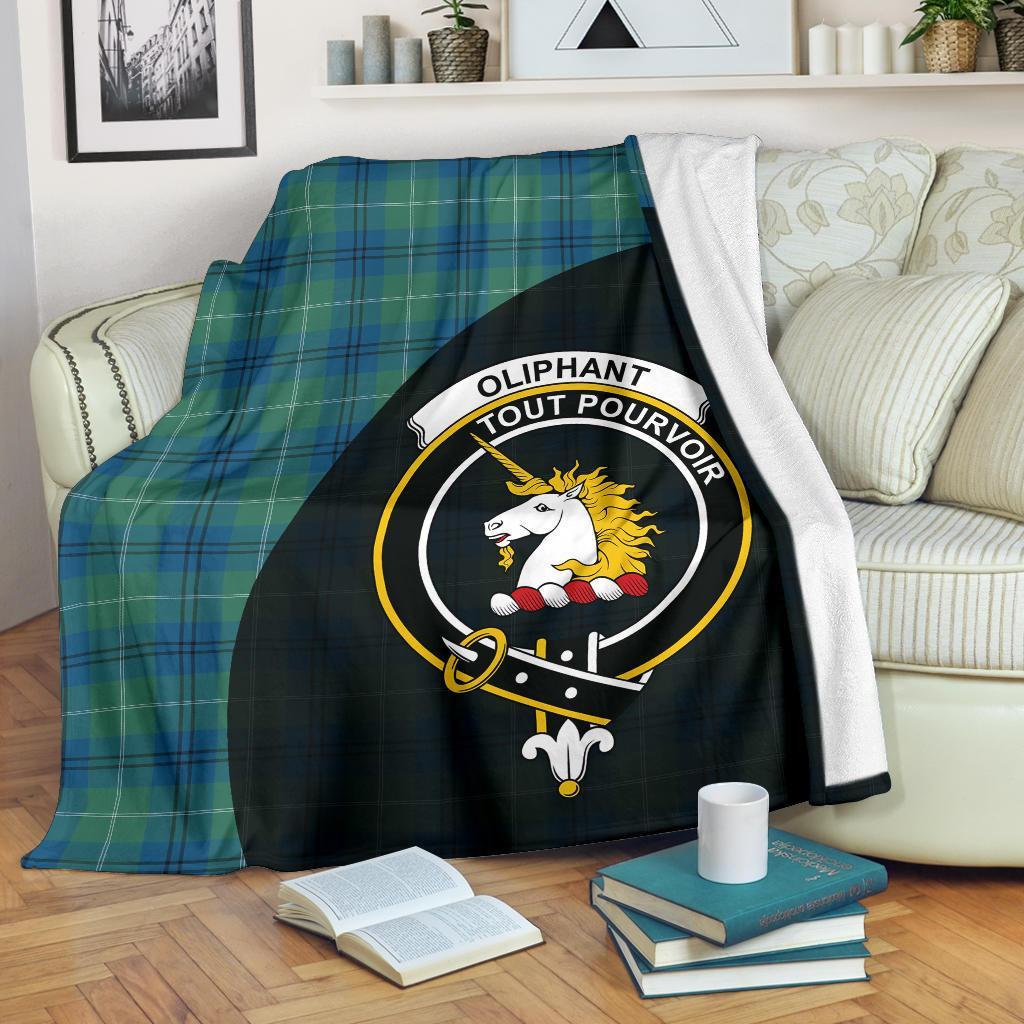 Oliphant Ancient Tartan Crest Blanket Wave Style