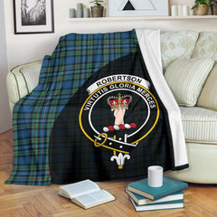 Robertson Hunting Ancient Tartan Crest Blanket Wave Style