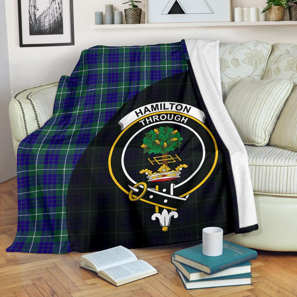 Hamilton Hunting Modern Tartan Crest Blanket Wave Style