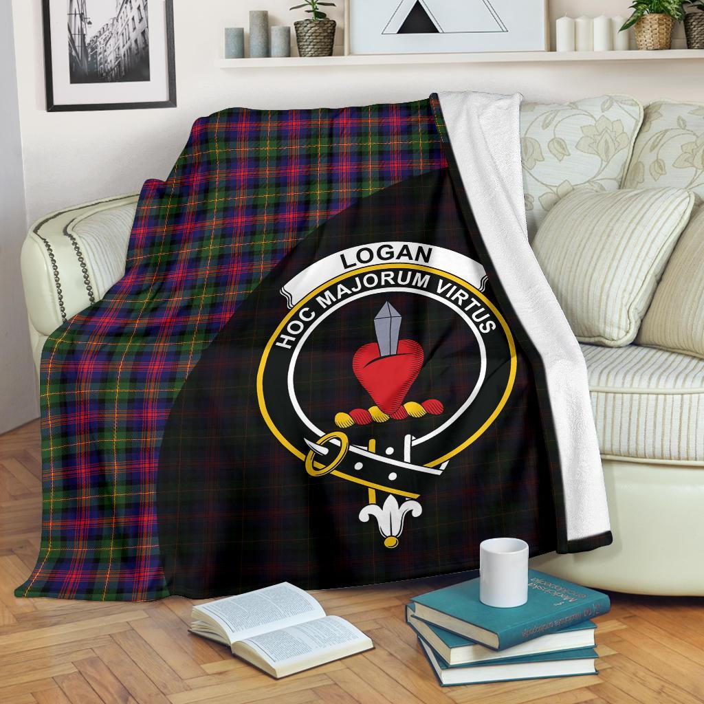 Logan Modern Tartan Crest Blanket Wave Style