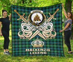 MacKenzie Ancient Tartan Crest Legend Gold Royal Premium Quilt SP