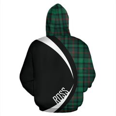 Ross Hunting Modern Tartan Crest Hoodie - Circle Style