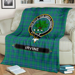 Irvine Family Tartan Crest Blanket - 3 Sizes