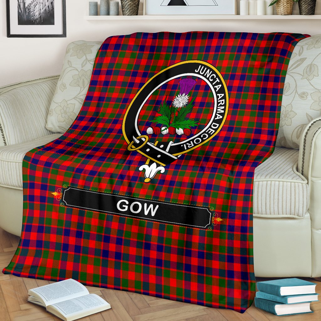 Gow Of Skeoch Tartan Crest Blankets