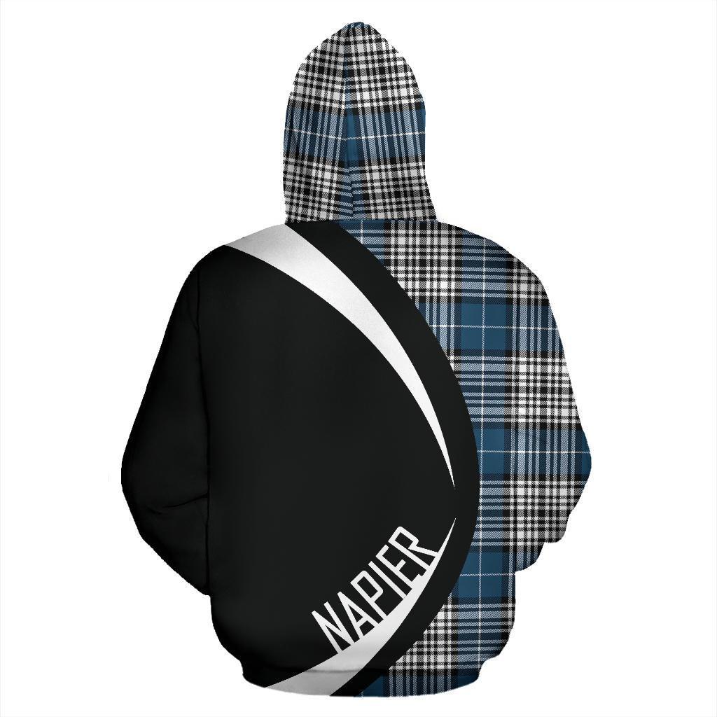 Napier Modern Tartan Crest Hoodie - Circle Style