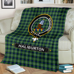 Haliburton Family Tartan Crest Blanket - 3 Sizes