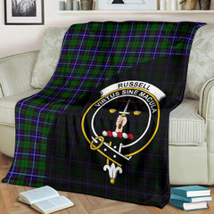 Russell Modern Tartan Crest Blanket Wave Style