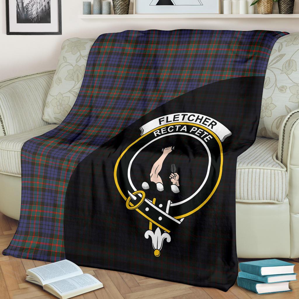 Fletcher of Dunans Tartan Crest Blanket Wave Style
