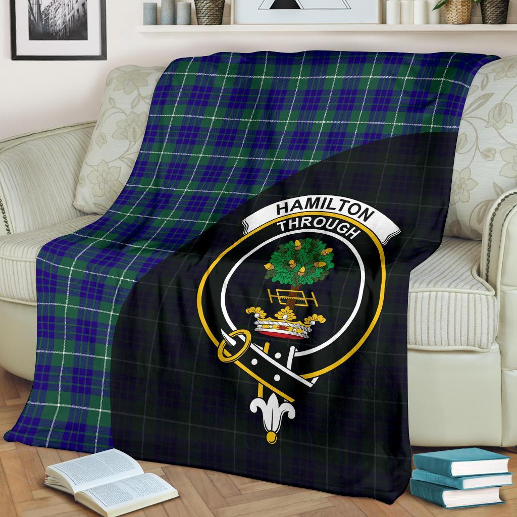 Hamilton Hunting Modern Tartan Crest Blanket Wave Style