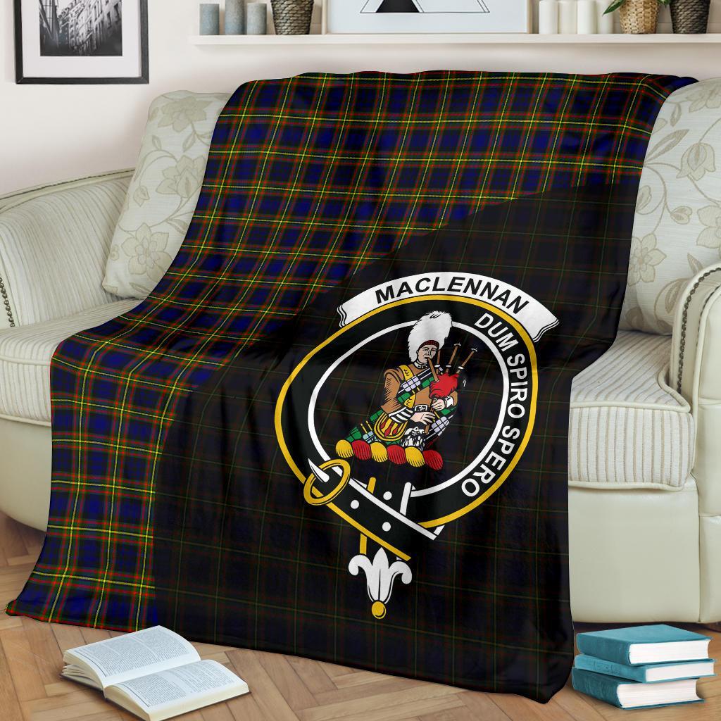 MacLellan Modern Tartan Crest Blanket Wave Style