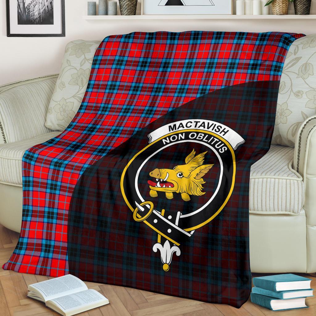 MacTavish Modern Tartan Crest Blanket Wave Style