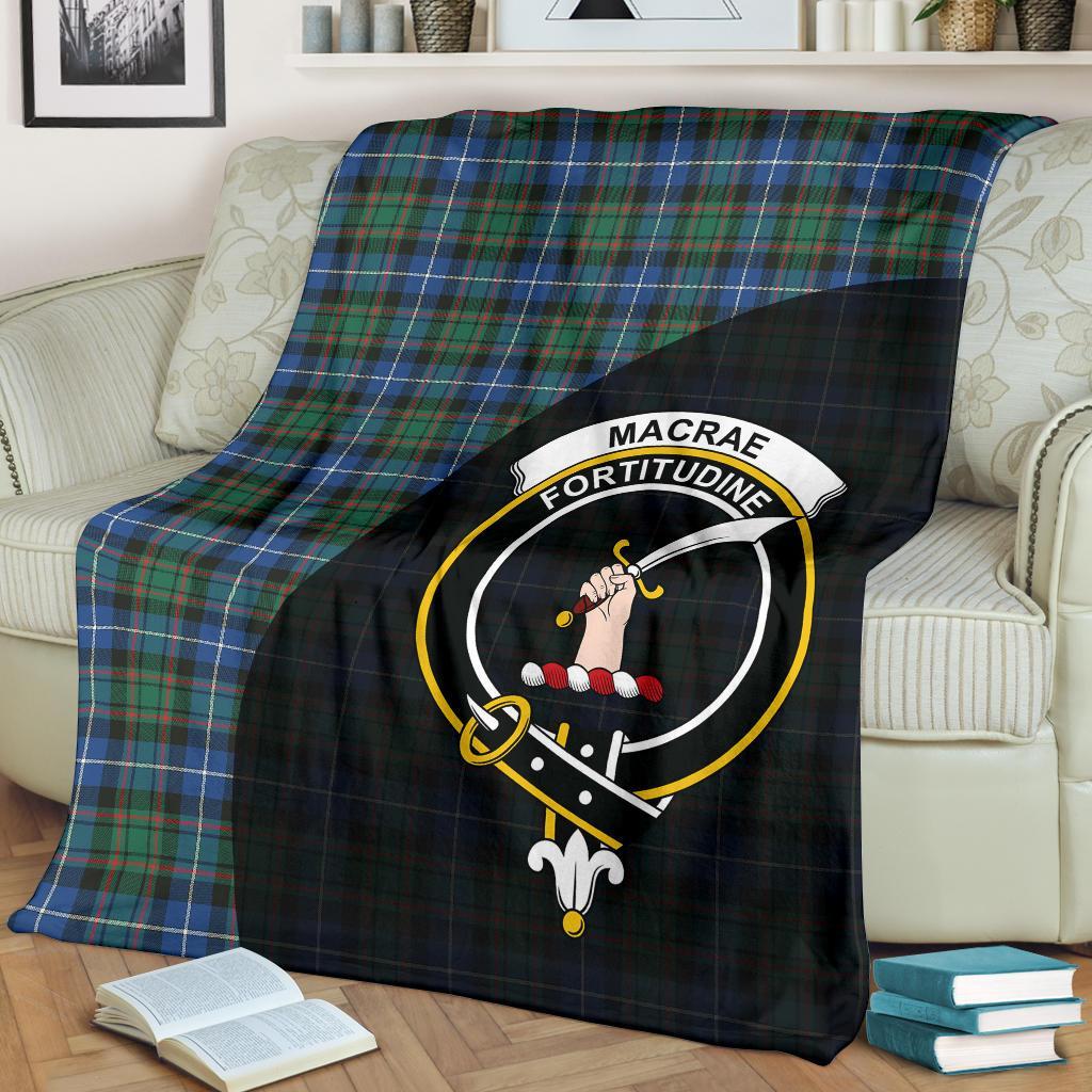 MacRae Hunting Ancient Tartan Crest Blanket Wave Style