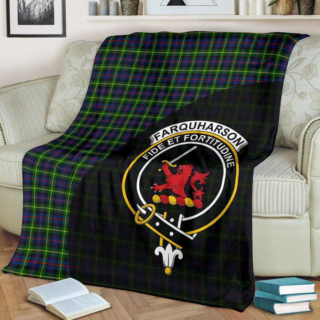 Farquharson Modern Tartan Crest Blanket Wave Style