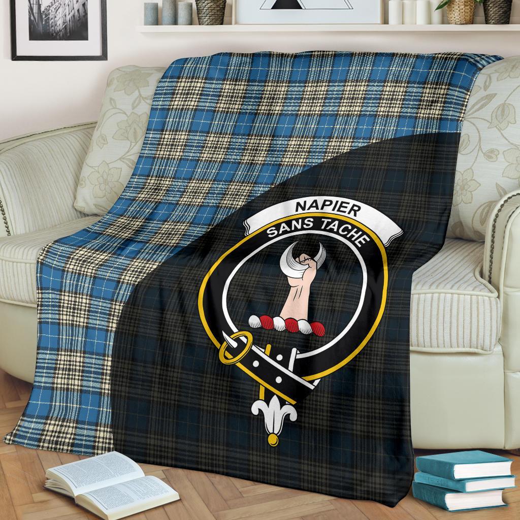 Napier Ancient Tartan Crest Blanket Wave Style