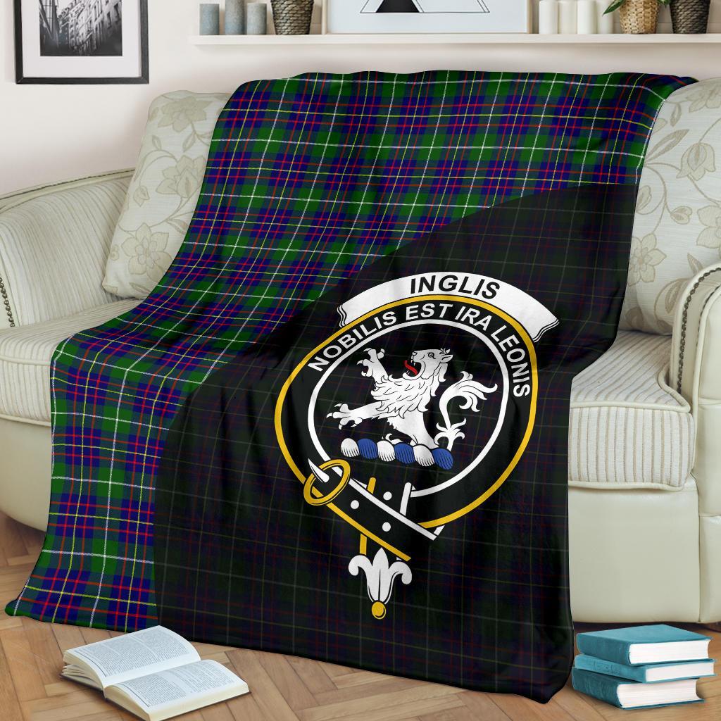 Inglis Modern Tartan Crest Blanket Wave Style