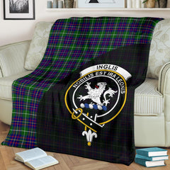 Inglis Modern Tartan Crest Blanket Wave Style