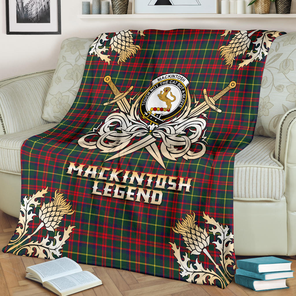 MacKintosh Hunting Modern Tartan Gold Courage Symbol Blanket - SP